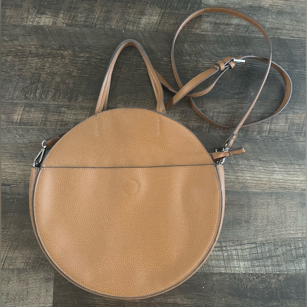 Carlos Santana Round Tan Leather Women's Bag